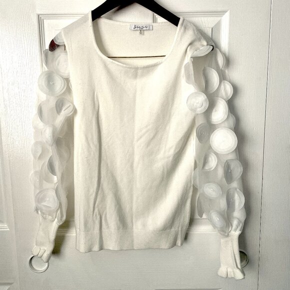 Sioni Milano Appliqué 3D Sleeves Sweater Small - Picture 1 of 6